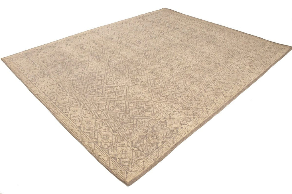 Beige Tan Geometric 8X10 Modern Oriental Rug