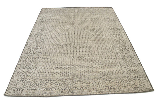 Cream Geometric 9X12 Modern Oriental Rug