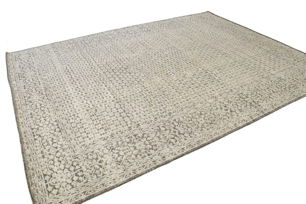 Cream Geometric 9X12 Modern Oriental Rug