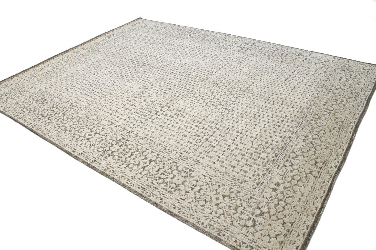 Cream Geometric 9X12 Modern Oriental Rug