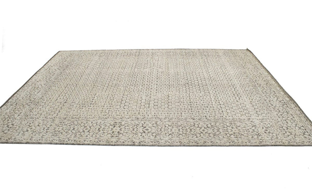 Cream Geometric 9X12 Modern Oriental Rug