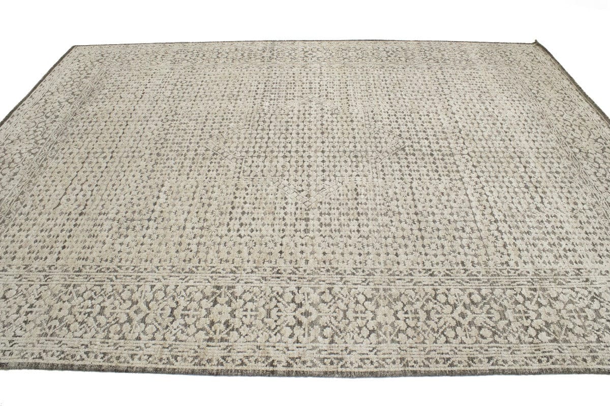 Cream Geometric 9X12 Modern Oriental Rug