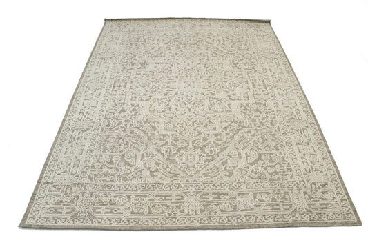 Cream Beige Geometric 9X12 Modern Oriental Rug