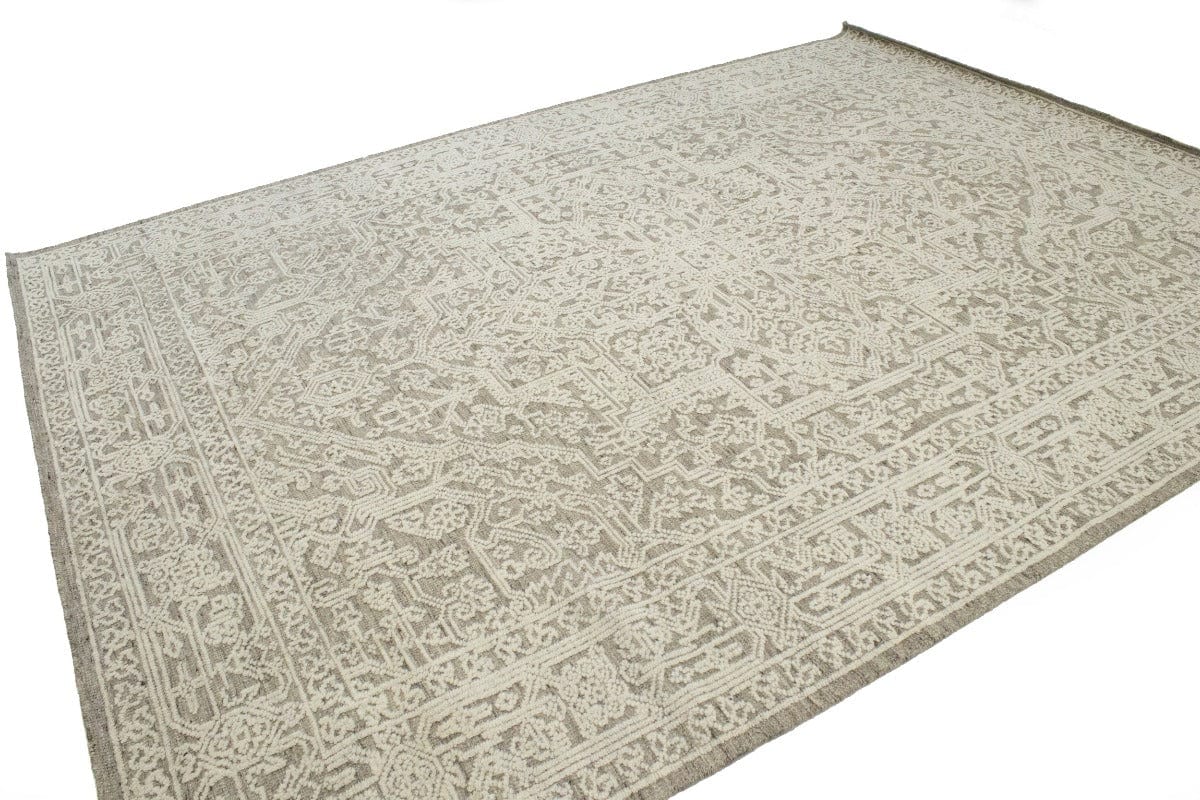 Cream Beige Geometric 9X12 Modern Oriental Rug