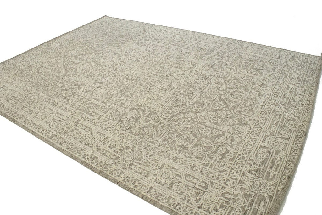 Cream Beige Geometric 9X12 Modern Oriental Rug