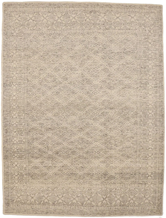 Cream/Beige Geometric 9X12 Modern Oriental Rug