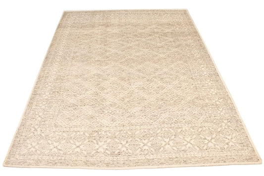 Cream/Beige Geometric 9X12 Modern Oriental Rug