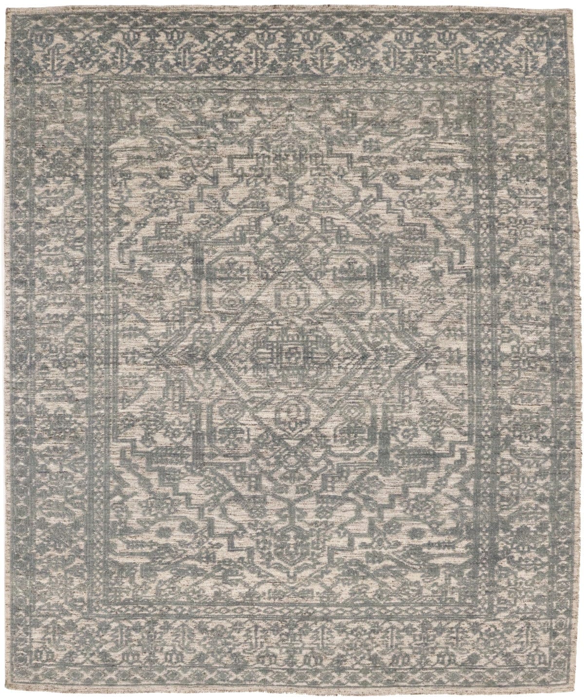 Gray Geometric 8X10 Oriental Modern Rug