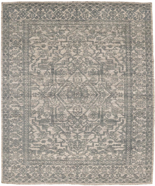 Gray Geometric 8X10 Oriental Modern Rug