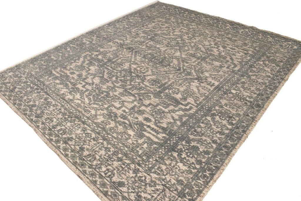 Gray Geometric 8X10 Oriental Modern Rug