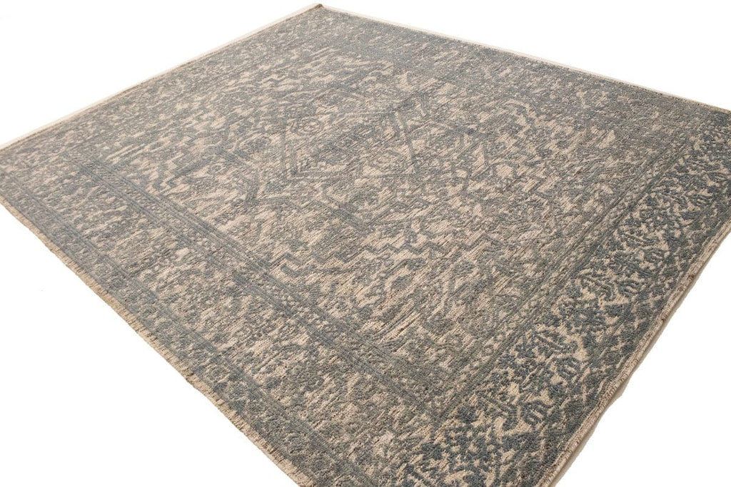 Gray Geometric 8X10 Oriental Modern Rug