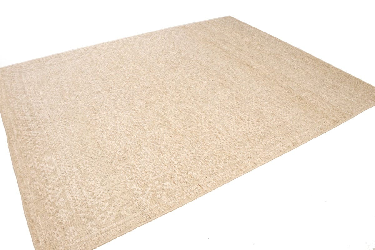 Beige Geometric 8X10 Oriental Modern Rug