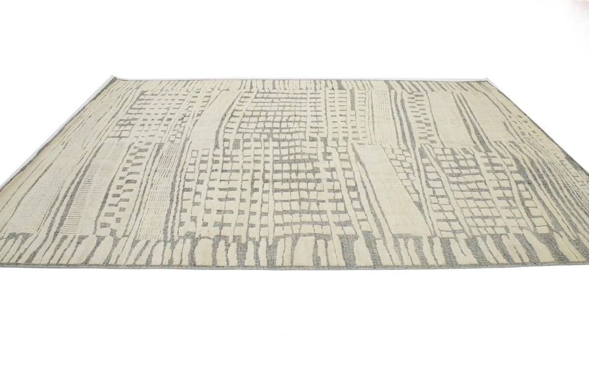 Cream Abstract 9X12 Modern Oriental Rug