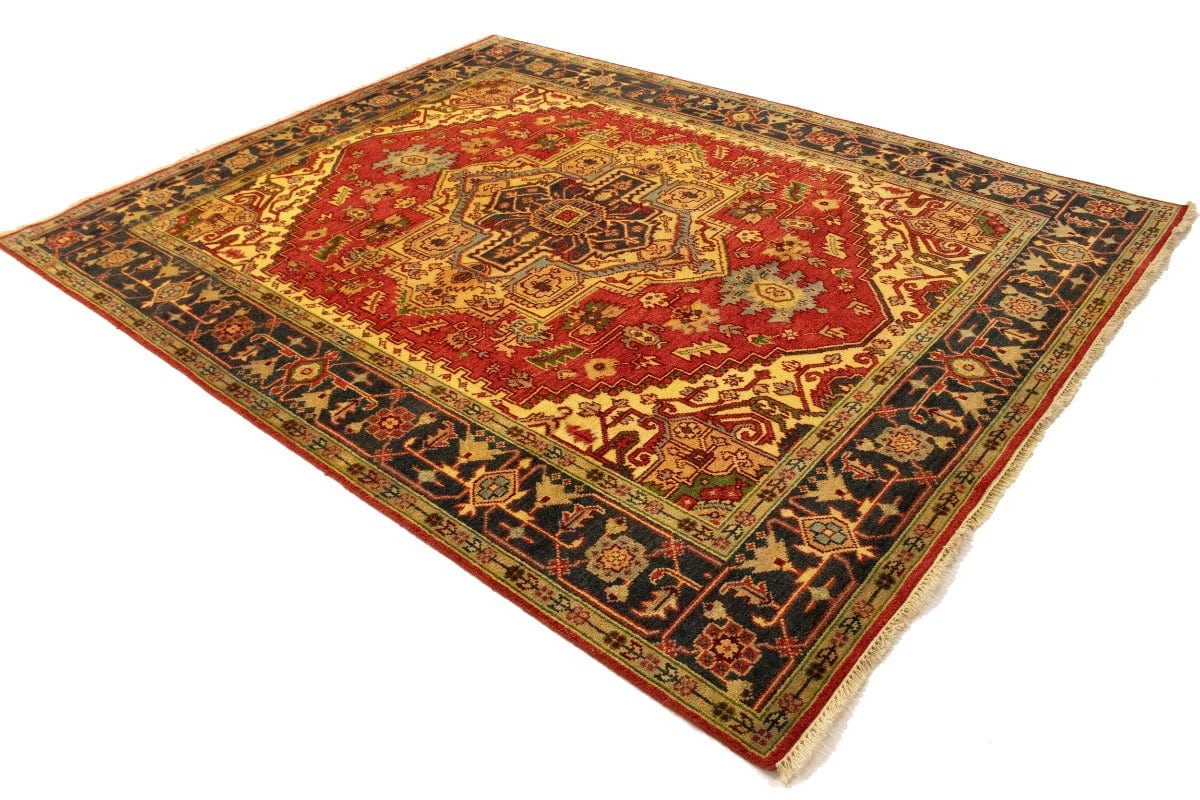 Rusty Red Floral 8X10 Heriz Serapi Oriental Rug