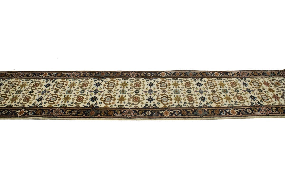 Cream Floral 3X12 Chobi Oriental Runner Rug