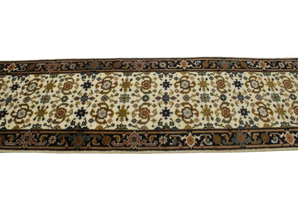 Cream Floral 3X12 Chobi Oriental Runner Rug