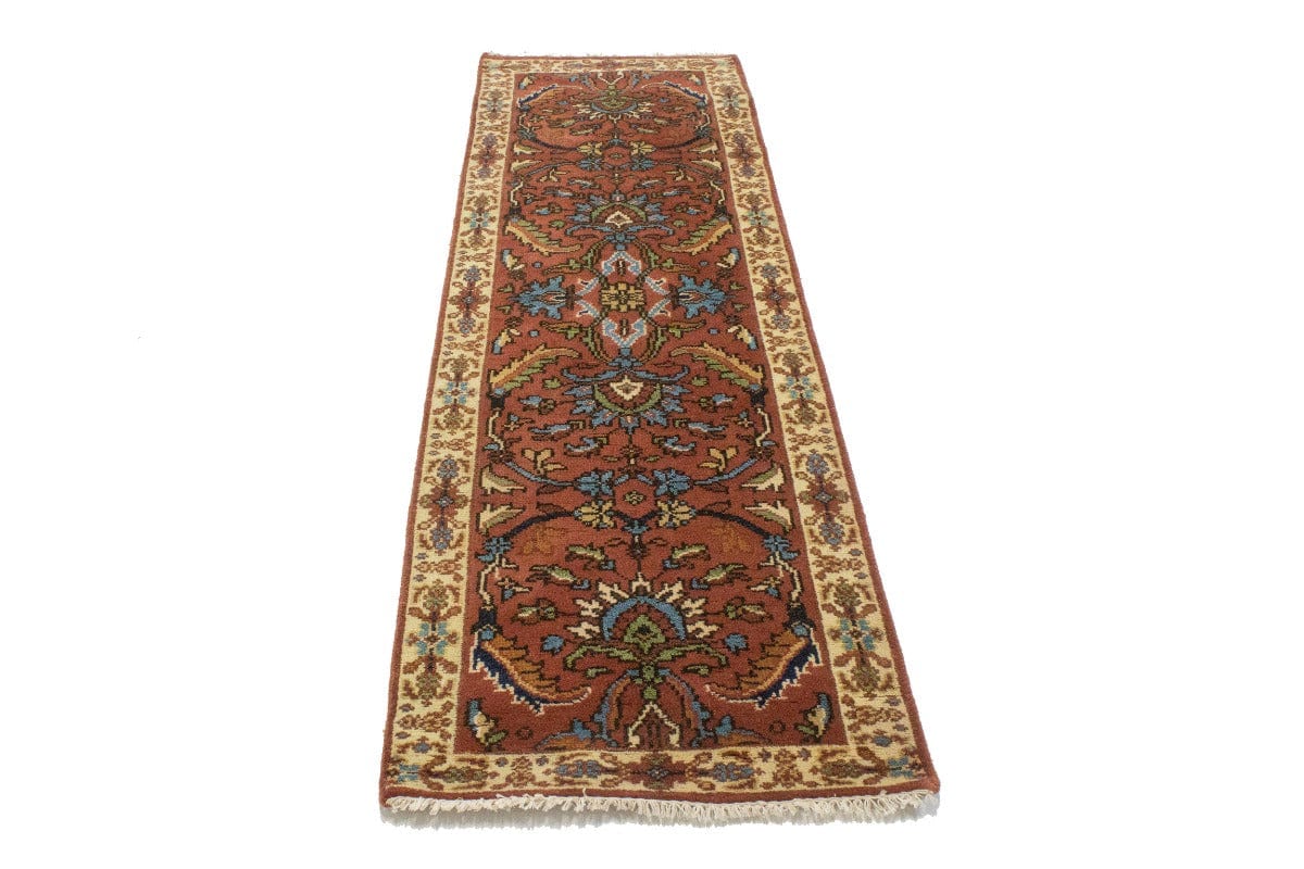 Rust Floral 2'6X8 Oushak Oriental Runner Rug