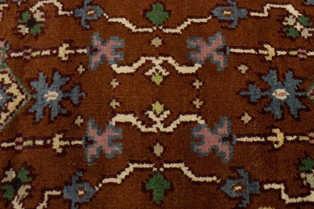 Rust Geometric 2'5X8 Heriz Serapi Oriental Runner Rug