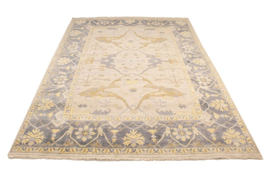 Cream Floral 10X14 Traditional Oushak Oriental Rug