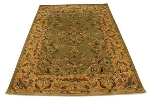 Light Olive/Beige Floral Modern 8X11 Oriental Hand-Tufted Rug