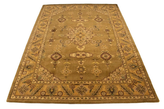 Dark Brown Floral Modern 8X11 Oriental Hand-Tufted Rug