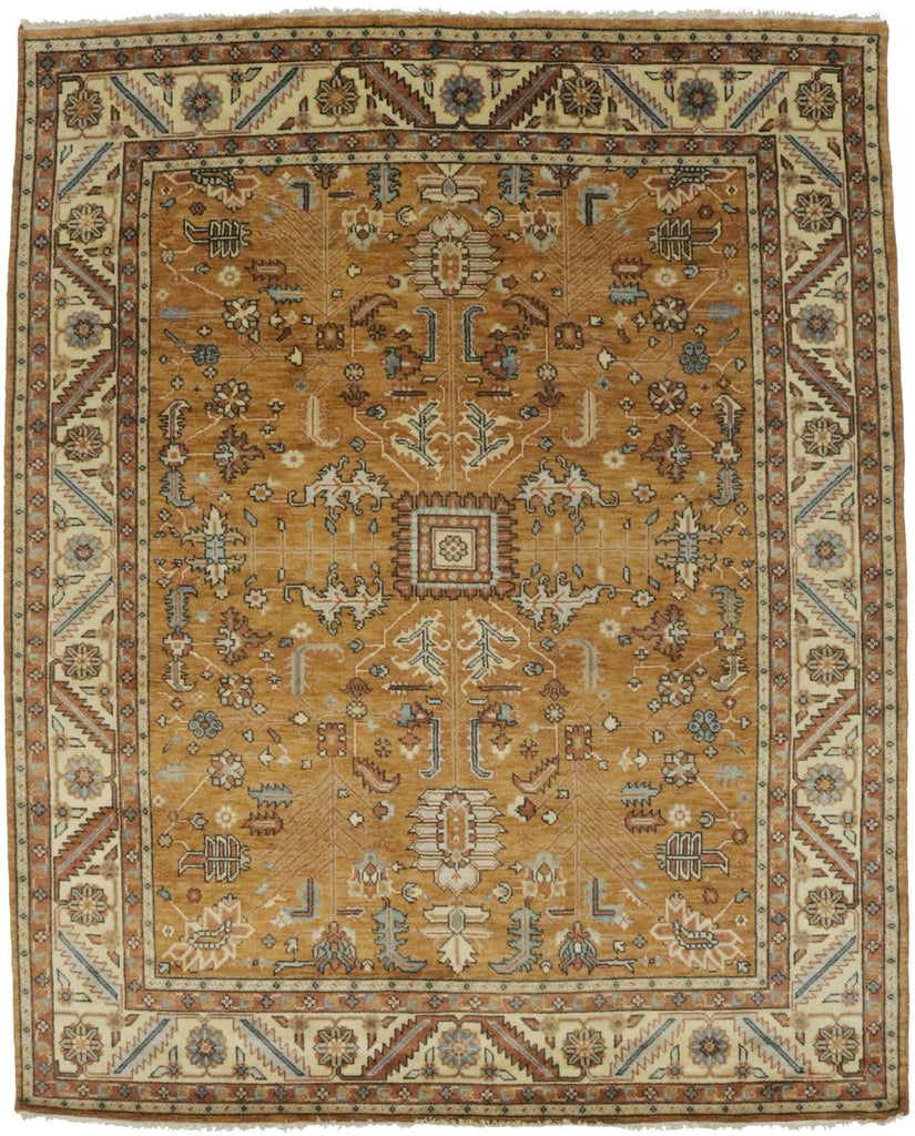 Ochre Rust Floral 8X10 Indo-Mahal Oriental Rug