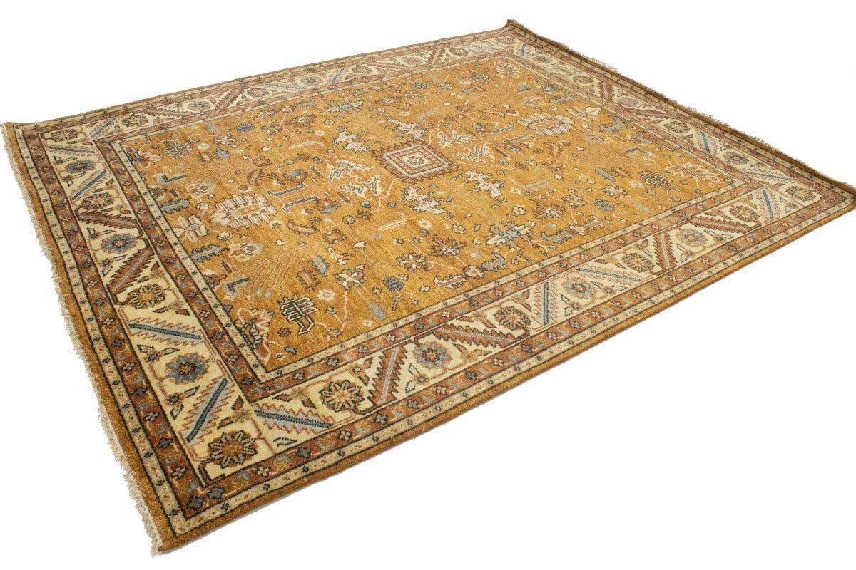 Ochre Rust Floral 8X10 Indo-Mahal Oriental Rug