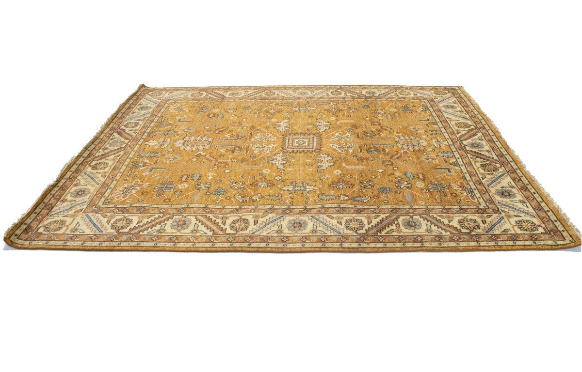 Ochre Rust Floral 8X10 Indo-Mahal Oriental Rug