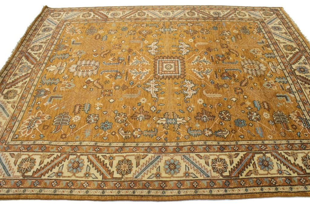 Ochre Rust Floral 8X10 Indo-Mahal Oriental Rug