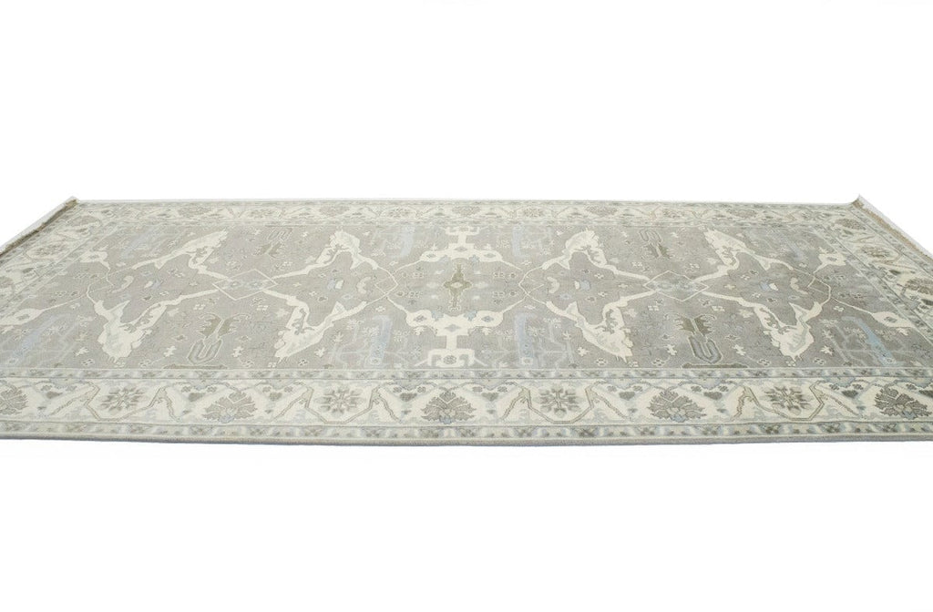 Taupe Floral 8X16 Oushak Oriental Rug