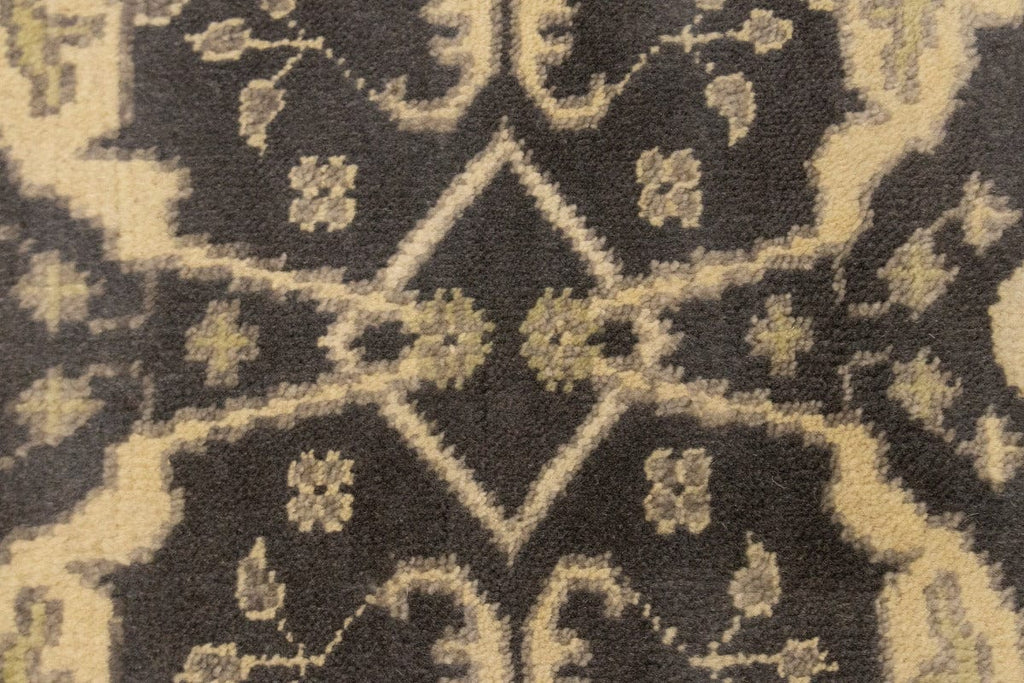 Charcoal Brown Floral 3X20 Oushak Oriental Runner Rug