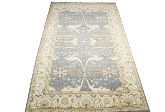 Gray Floral 13X21 Oushak Oriental Rug