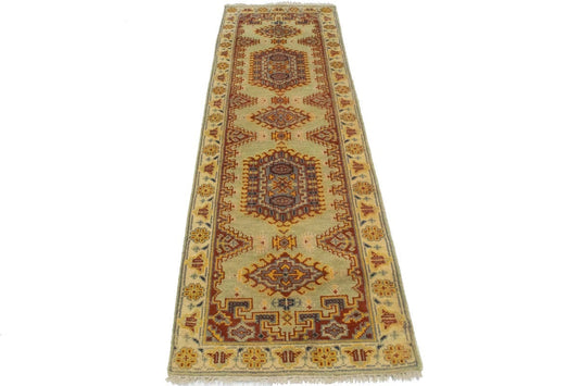 Light Green Tribal 2'5X8 Indo-Viss Oriental Runner Rug