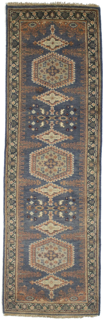 Gray Tribal 2'5X8 Indo-Viss Oriental Runner Rug