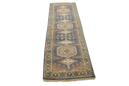 Gray Tribal 2'5X8 Indo-Viss Oriental Runner Rug