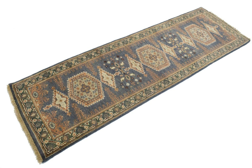 Gray Tribal 2'5X8 Indo-Viss Oriental Runner Rug