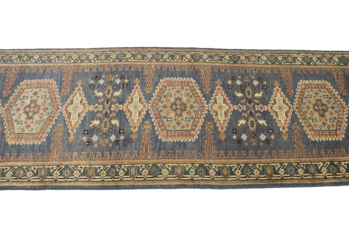 Gray Tribal 2'5X8 Indo-Viss Oriental Runner Rug