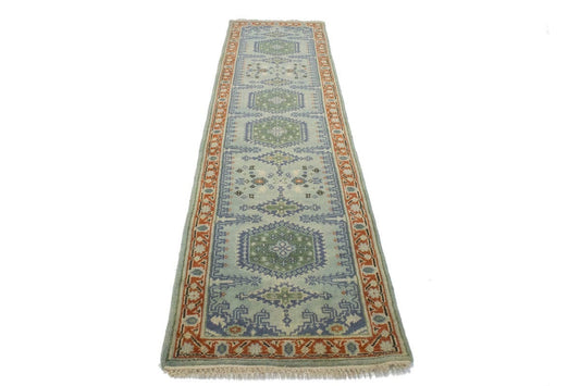 Cool Gray Tribal 3X10 Indo-Viss Oriental Runner Rug