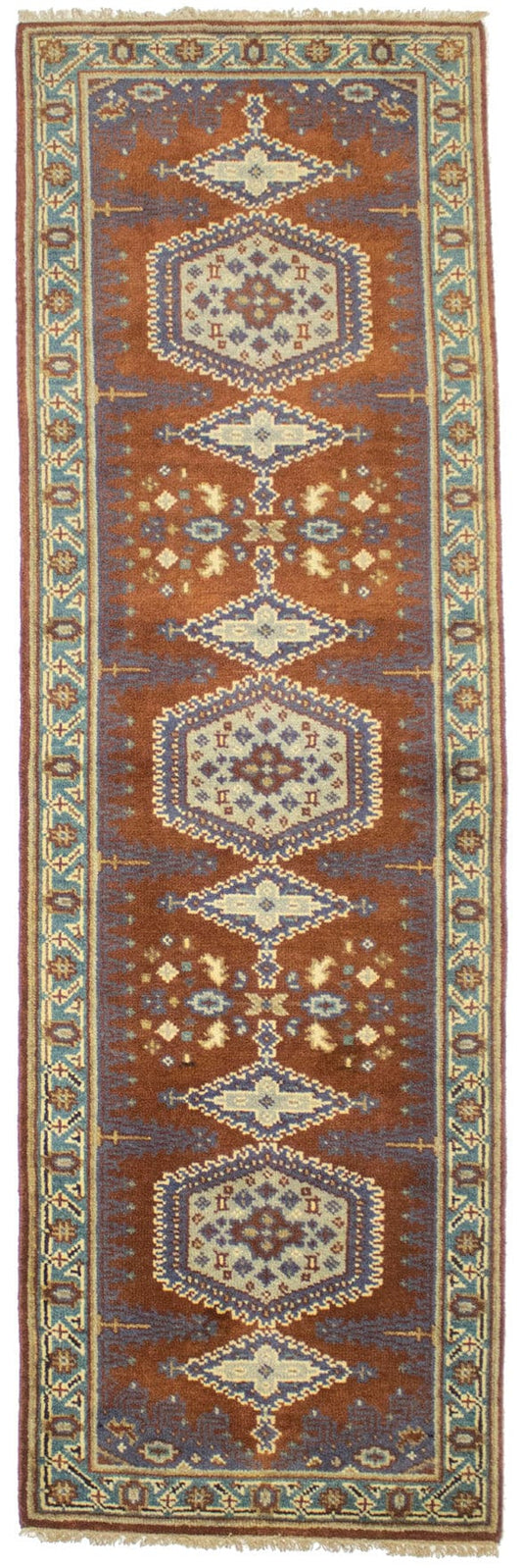 Rust Orange Tribal 2'6X8 Indo-Viss Oriental Runner Rug