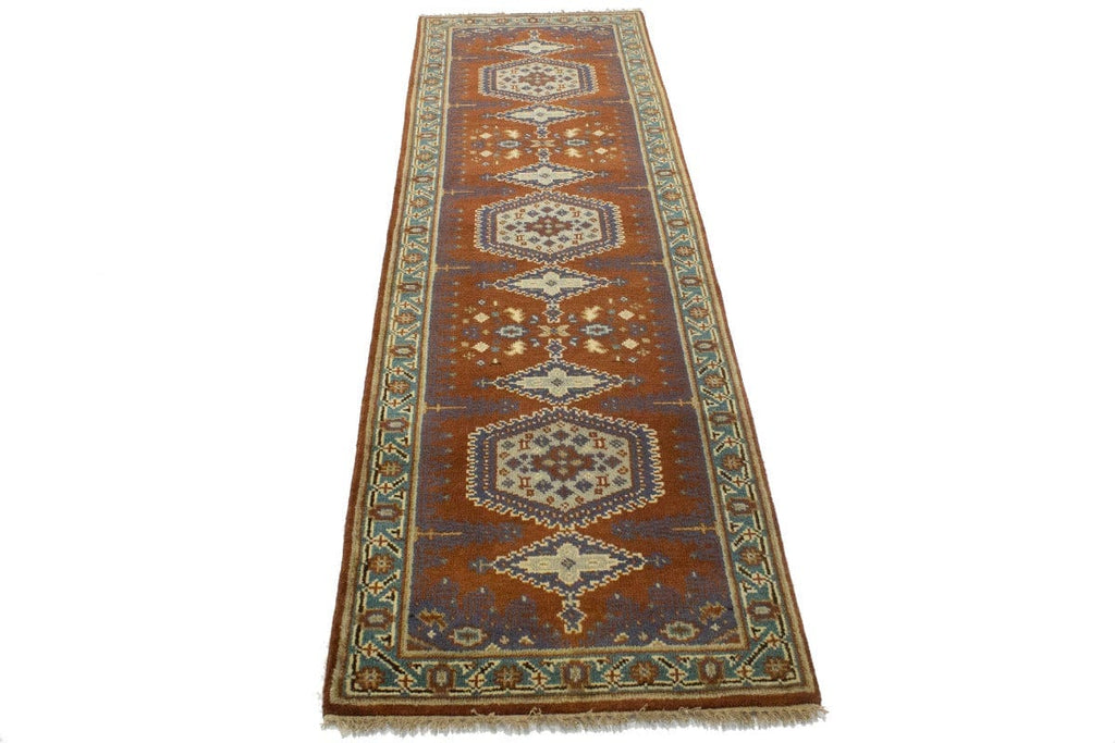 Rust Orange Tribal 2'6X8 Indo-Viss Oriental Runner Rug