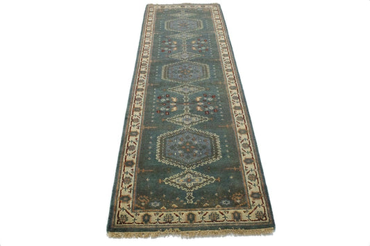 Gray Tribal 2'6X8 Indo-Viss Oriental Runner Rug