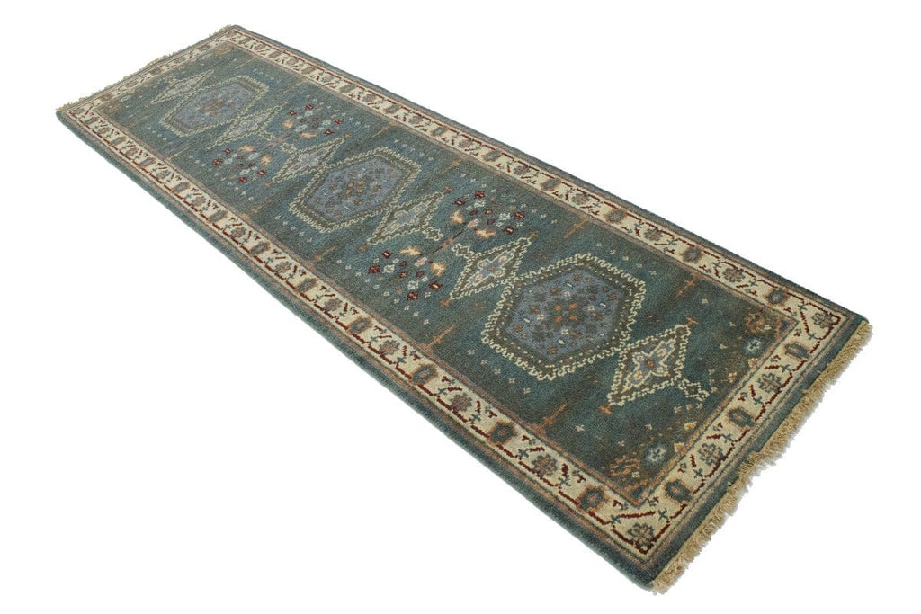 Gray Tribal 2'6X8 Indo-Viss Oriental Runner Rug