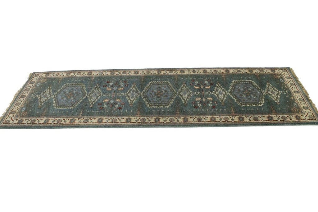 Gray Tribal 2'6X8 Indo-Viss Oriental Runner Rug