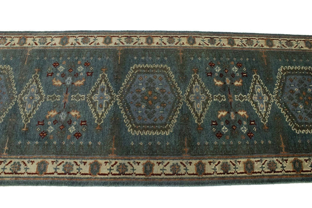 Gray Tribal 2'6X8 Indo-Viss Oriental Runner Rug