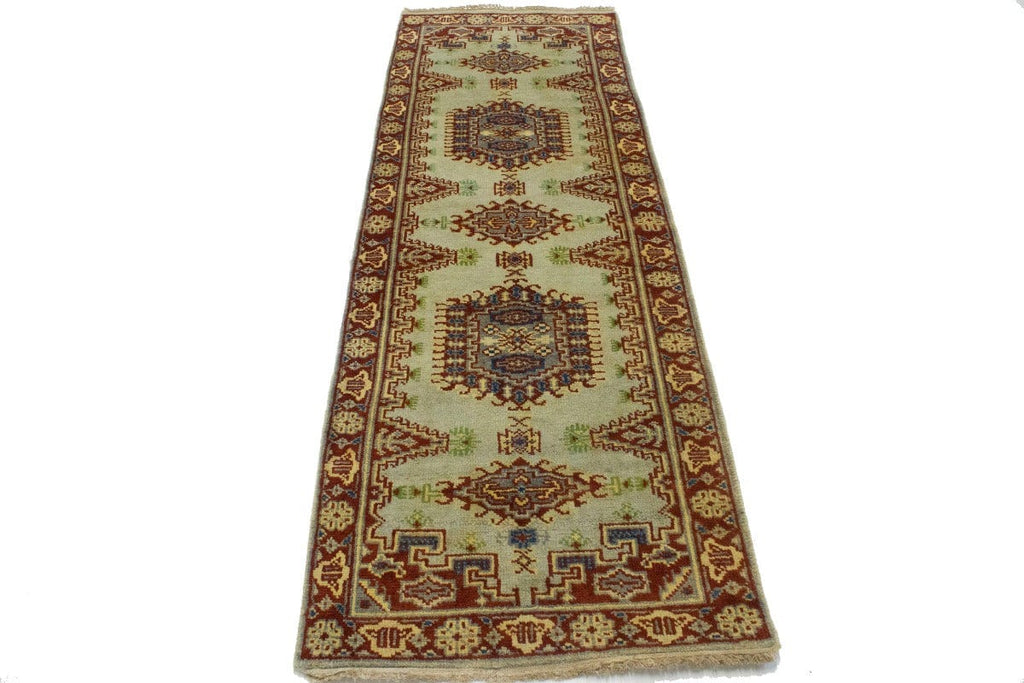 Cream Tribal 3X8 Indo-Viss Oriental Runner Rug