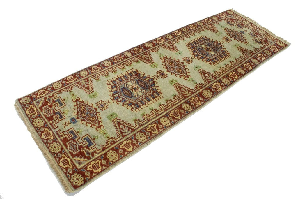 Cream Tribal 3X8 Indo-Viss Oriental Runner Rug