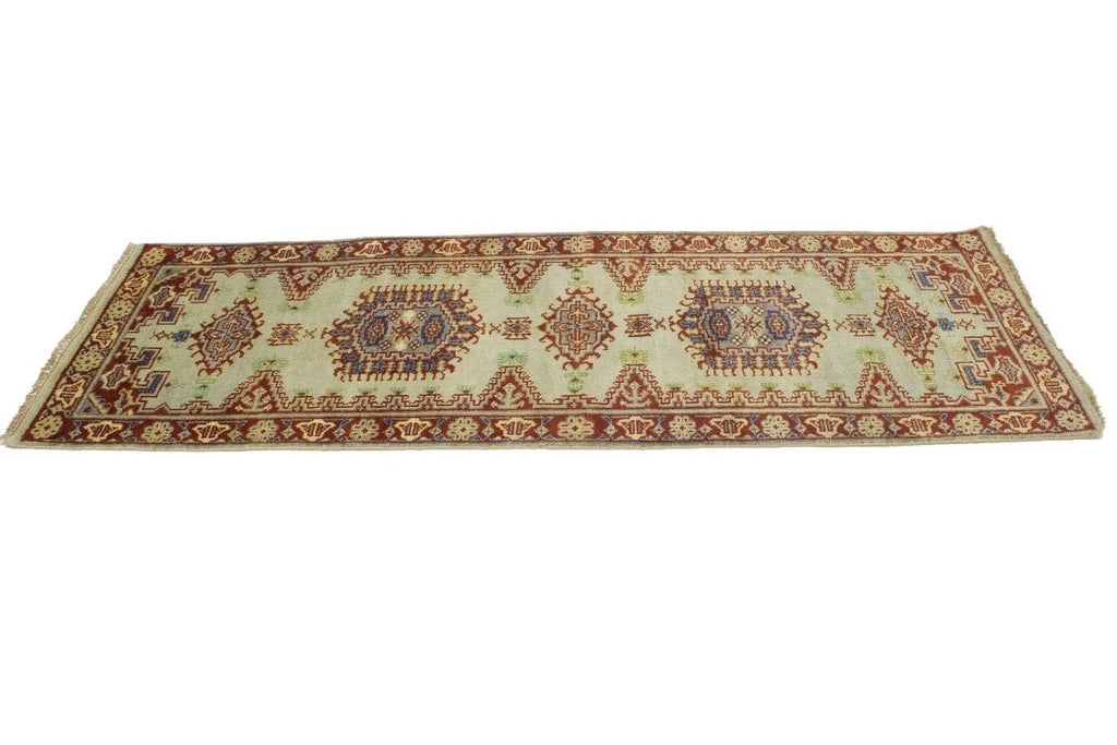 Cream Tribal 3X8 Indo-Viss Oriental Runner Rug