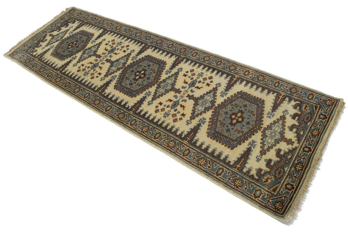 Cream Tribal 3X8 Indo-Viss Oriental Runner Rug