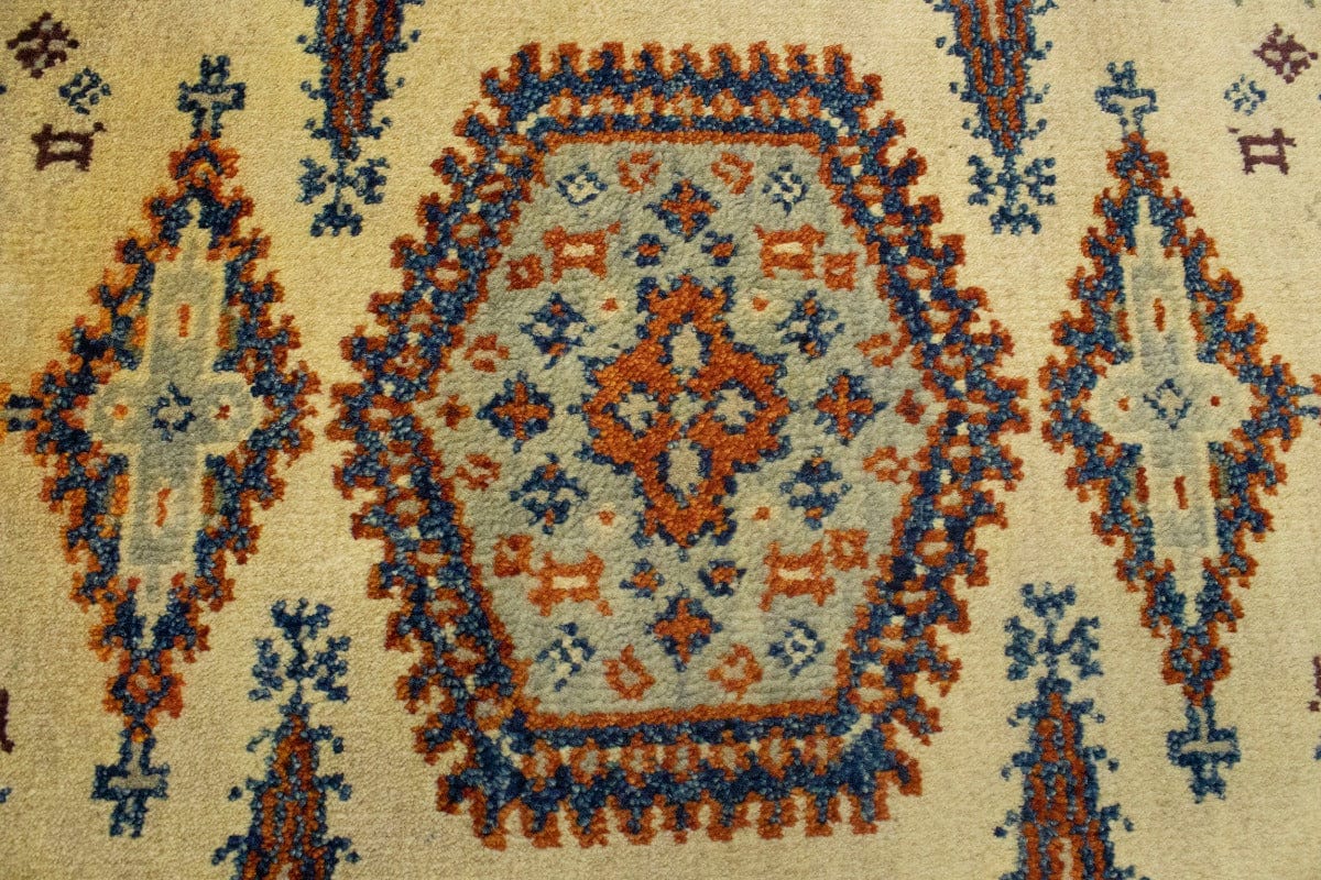 Cream Tribal 3X8 Indo-Viss Oriental Runner Rug