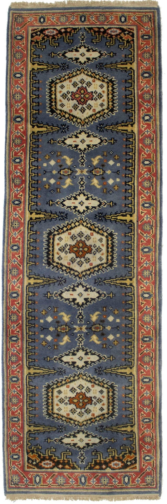 Gray Tribal 3X8 Indo-Viss Oriental Runner Rug